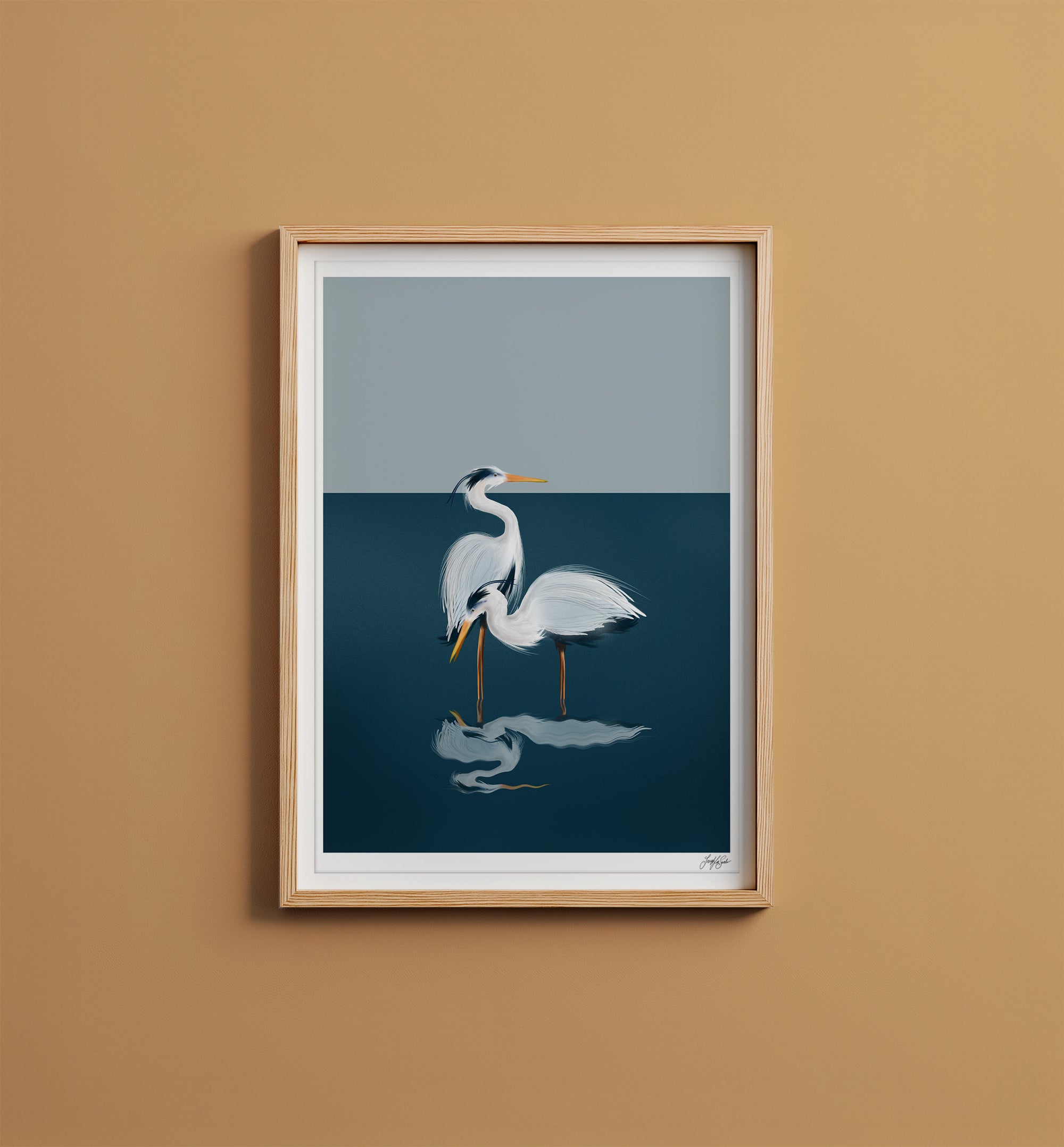 Herons on the Lake | Art Print