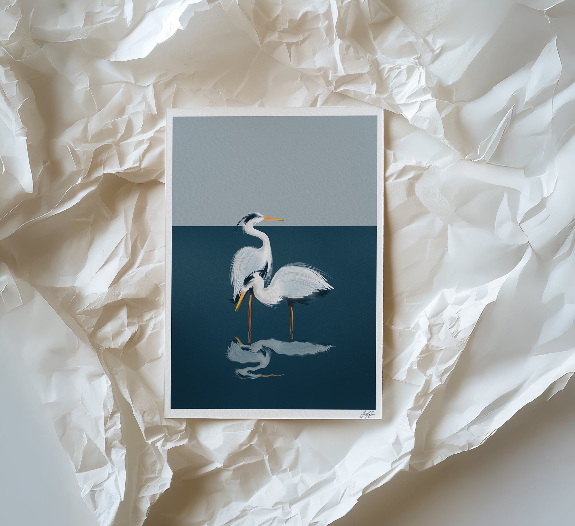 Herons on the Lake Art Print-3