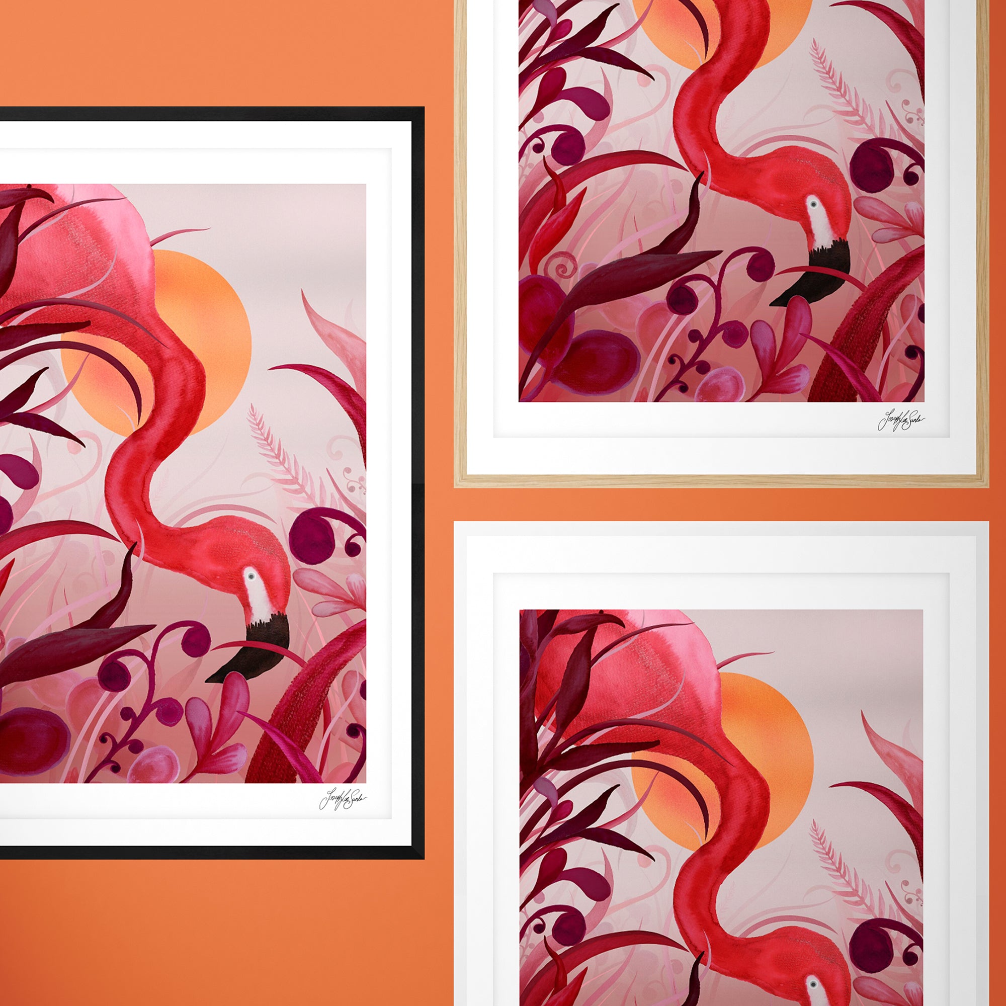 Flamingo Curtsy | Art Print-8