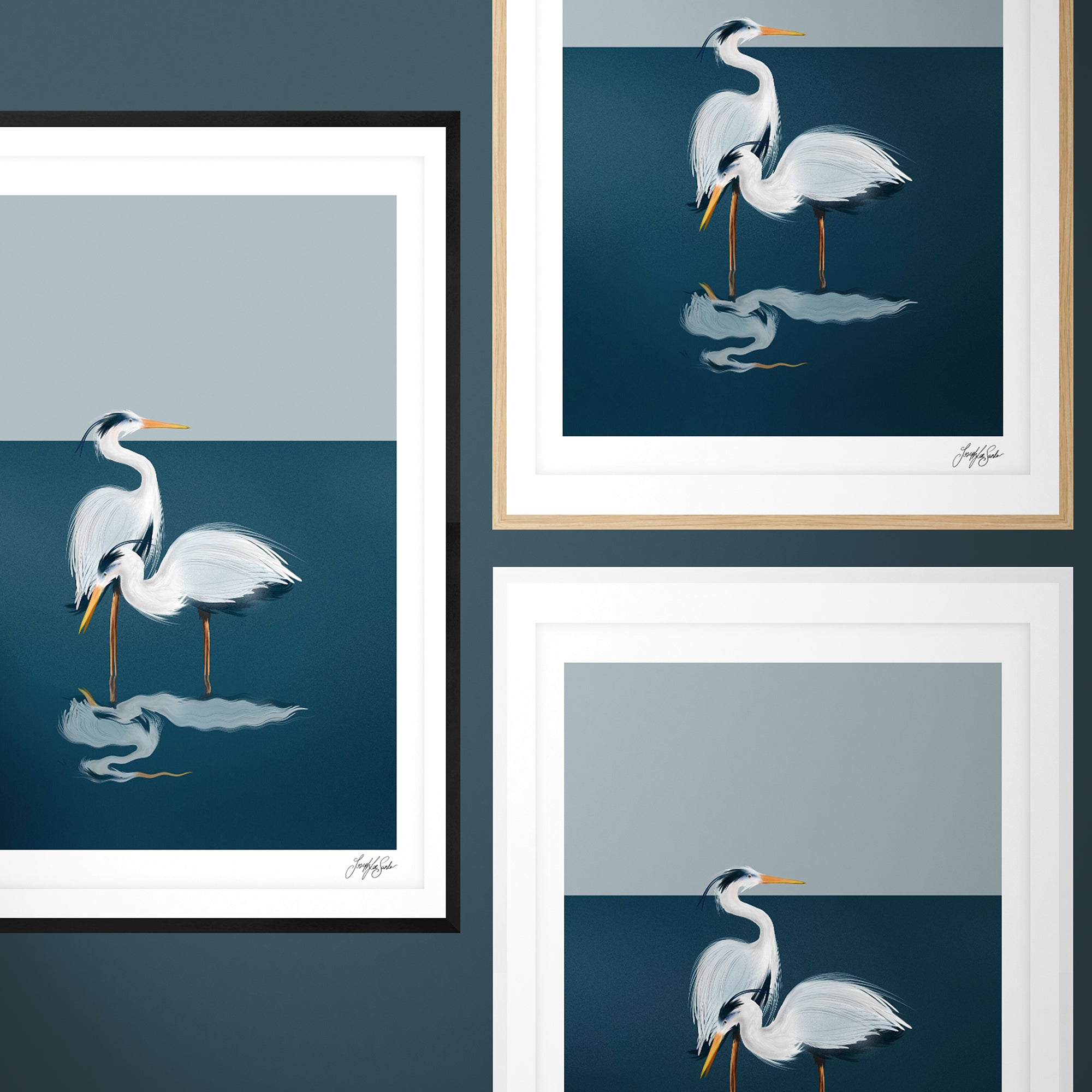 Herons on the Lake Art Print-10
