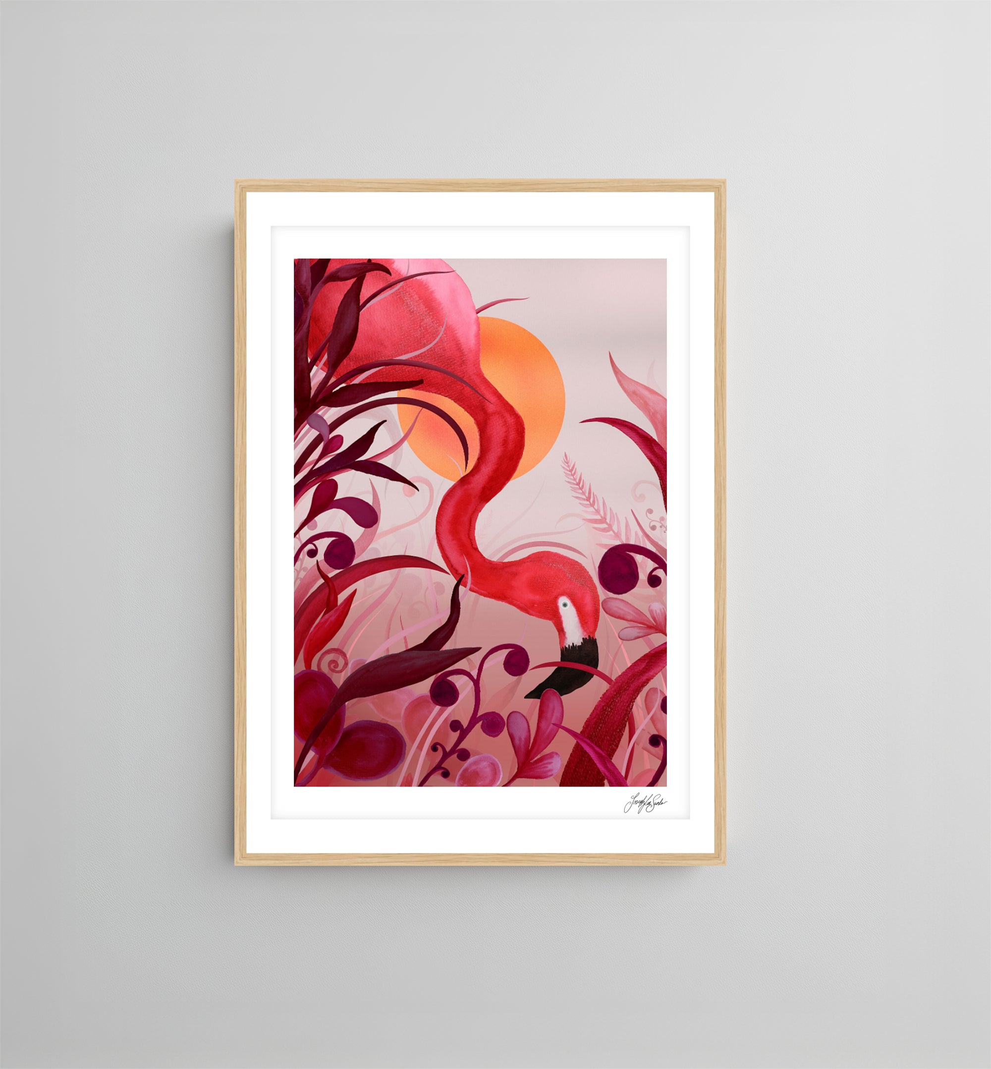 Flamingo Curtsy | Art Print-7