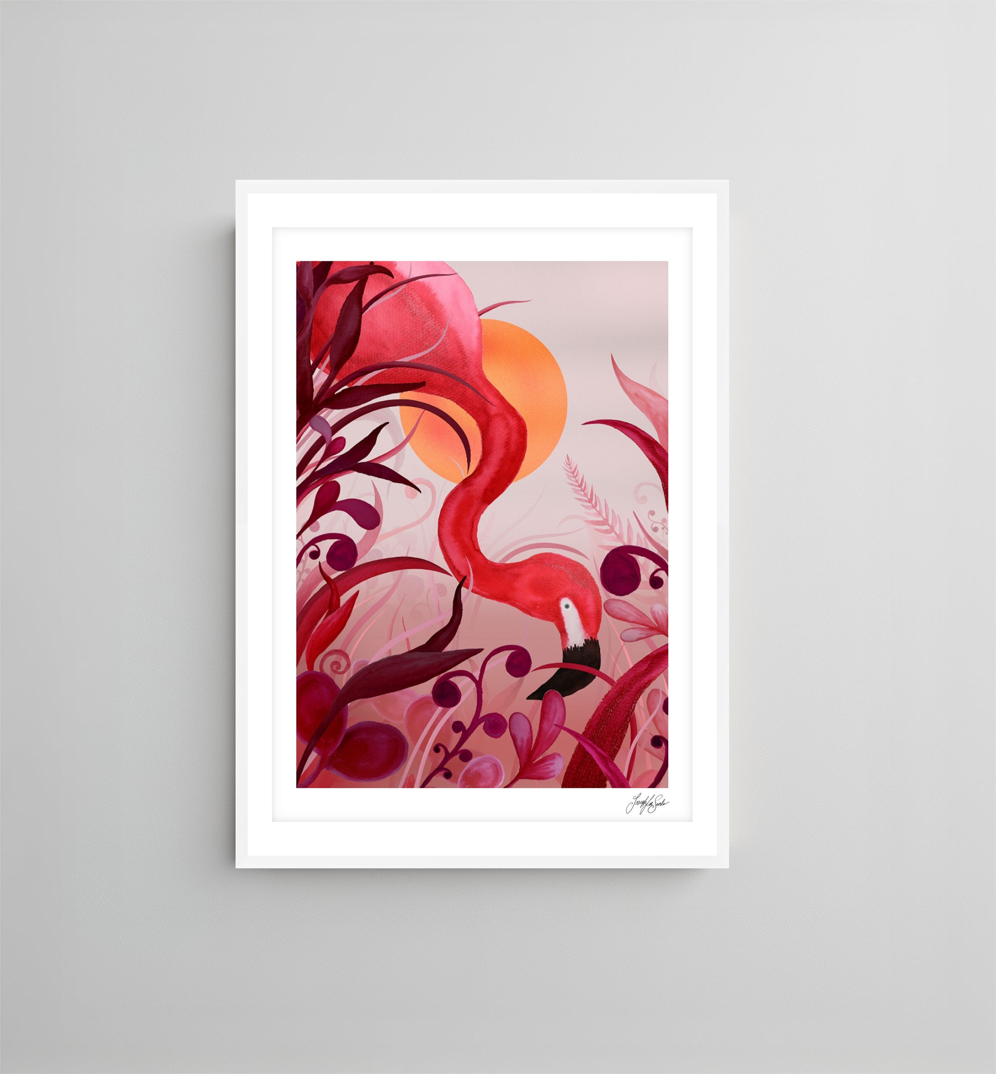 Flamingo Curtsy | Art Print-6