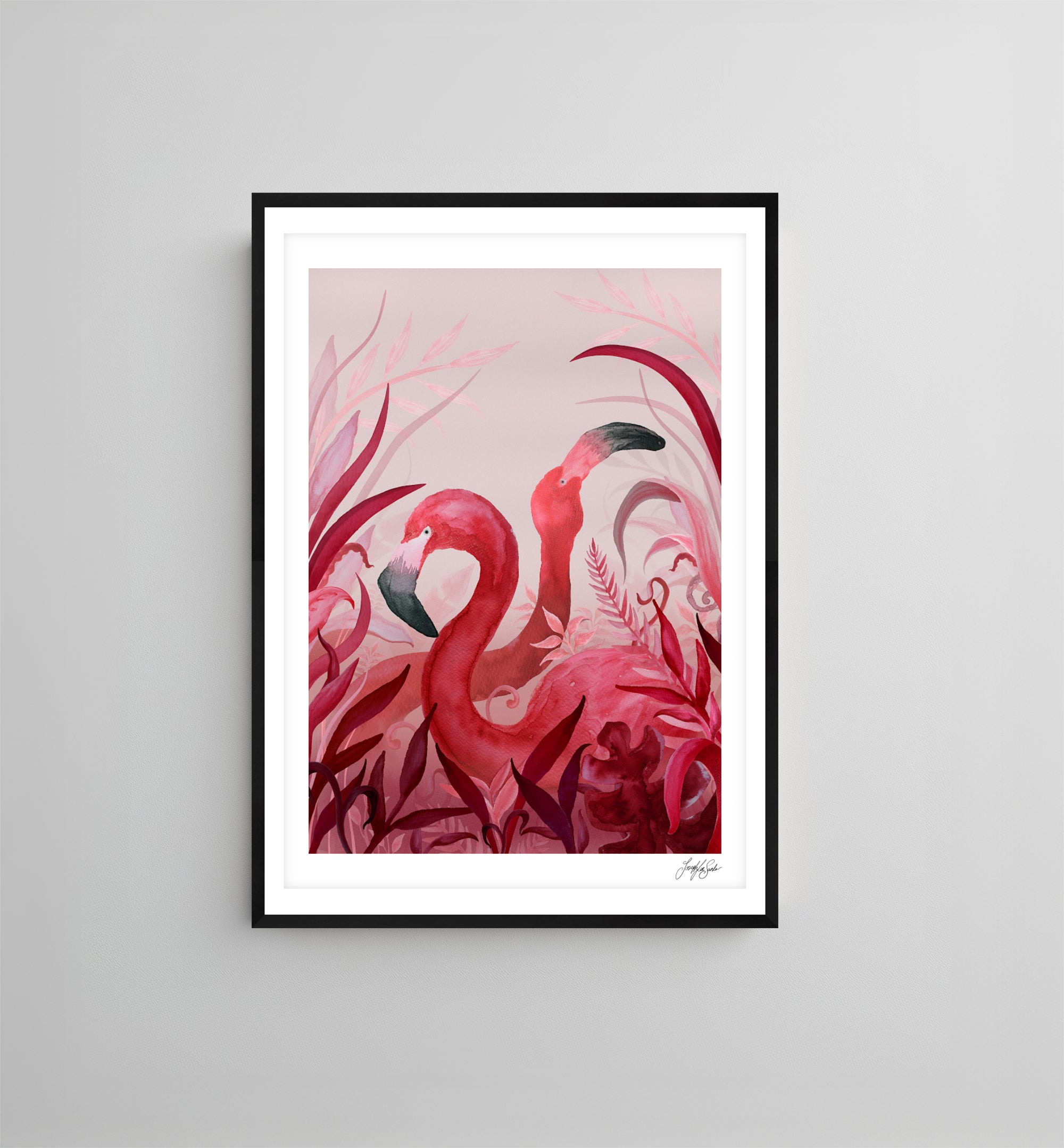 Flamingo Frolic | Art Print-6