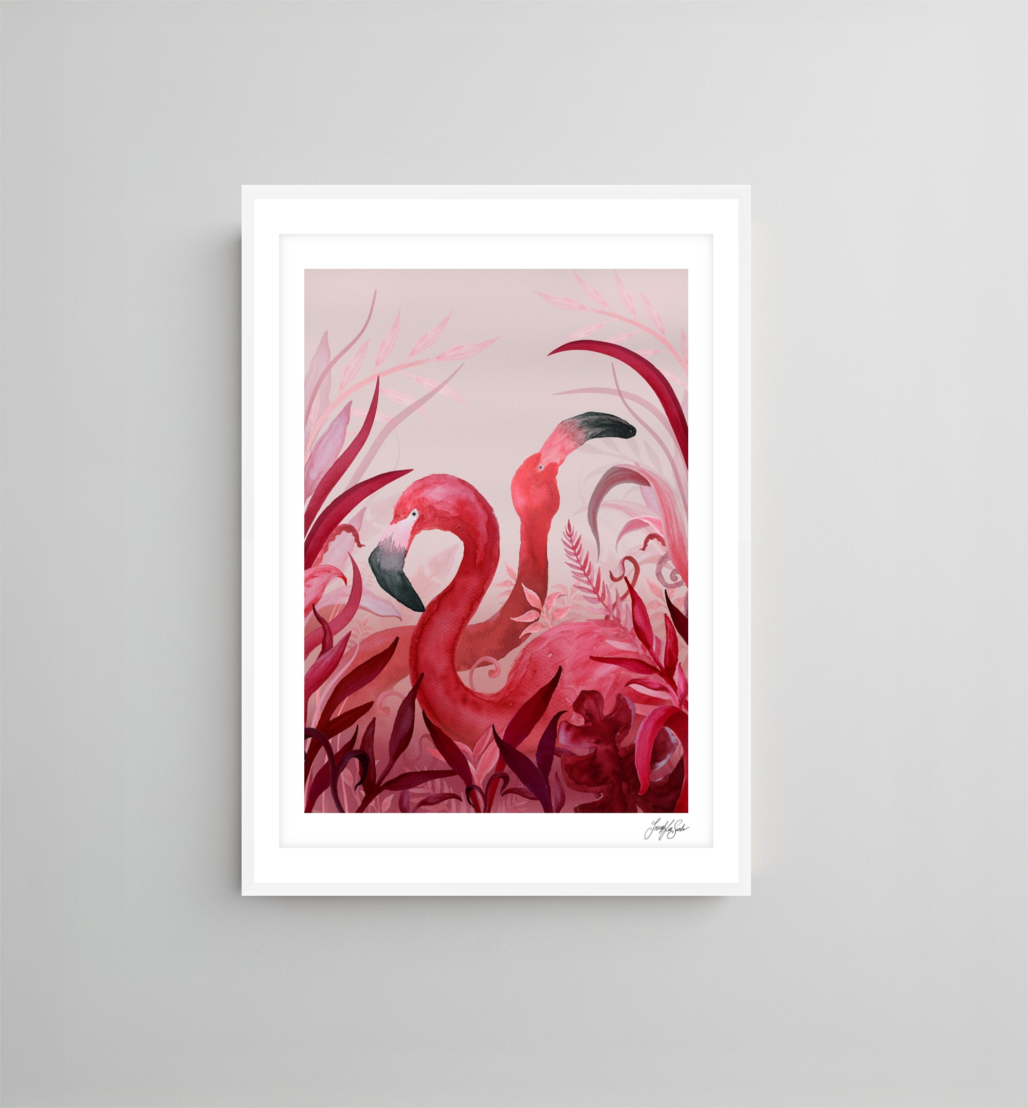 Flamingo Frolic | Art Print-7