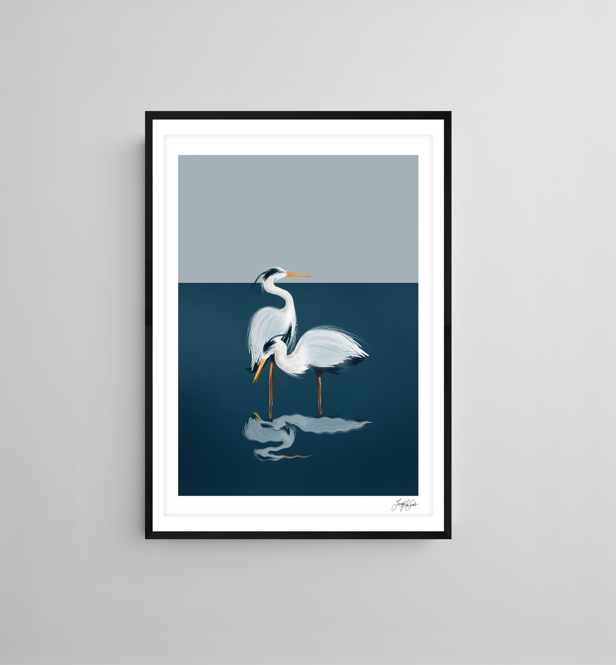 Herons on the Lake Art Print-7