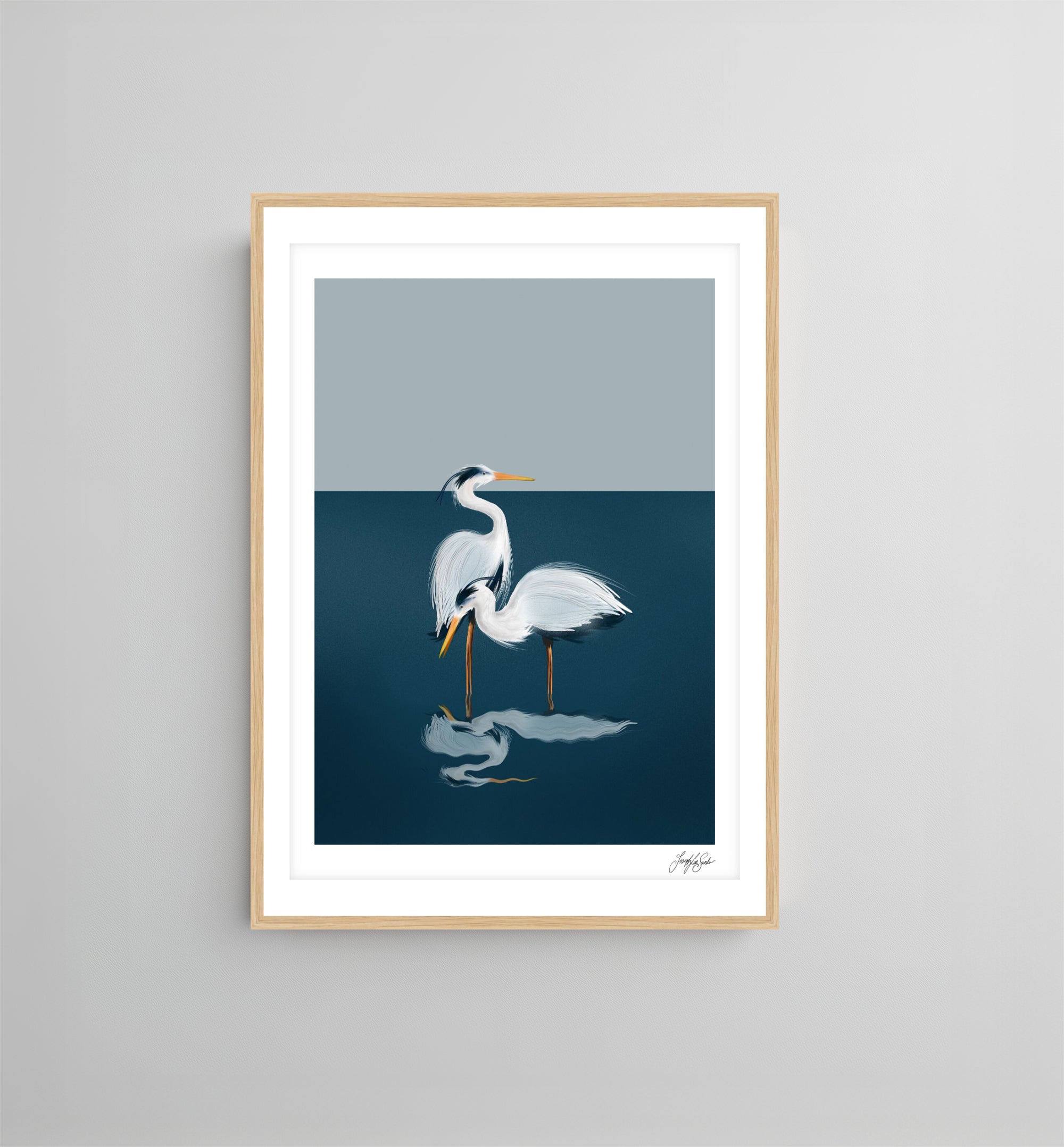 Herons on the Lake Art Print-9