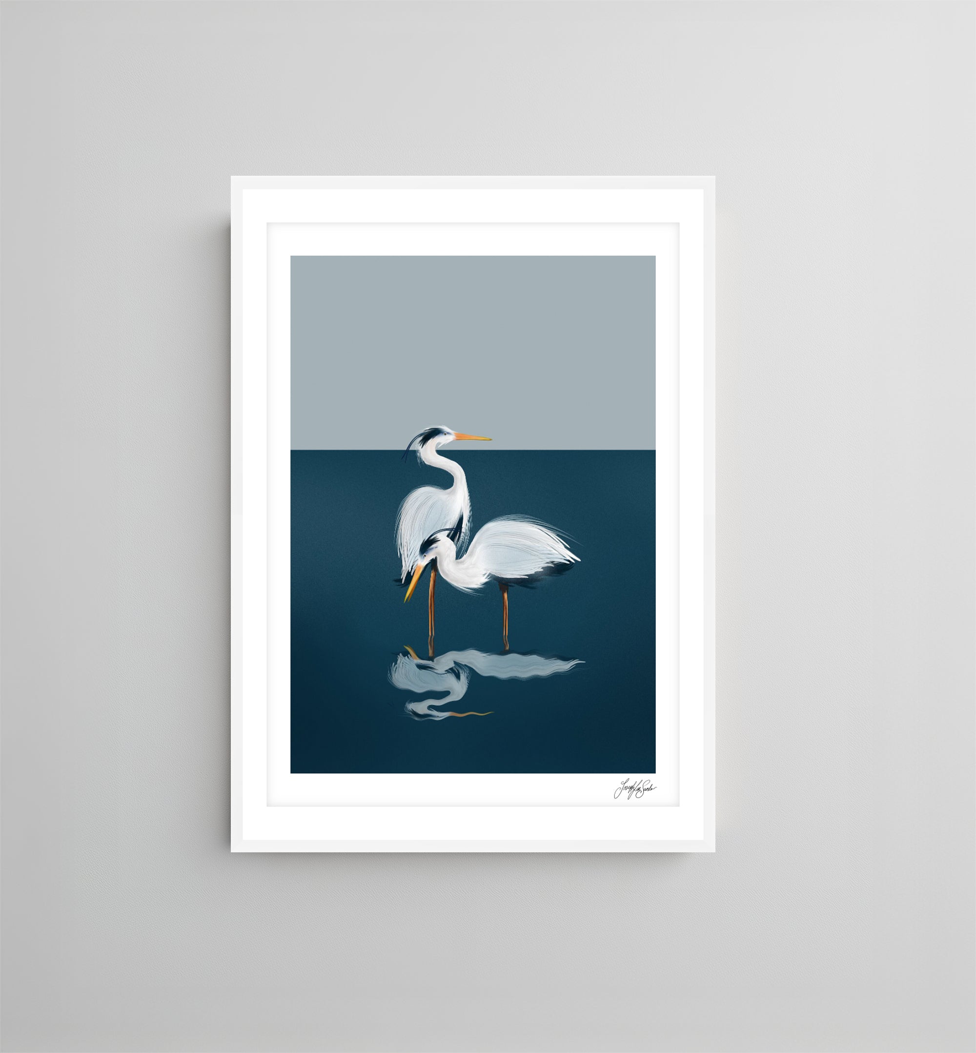 Herons on the Lake Art Print-8